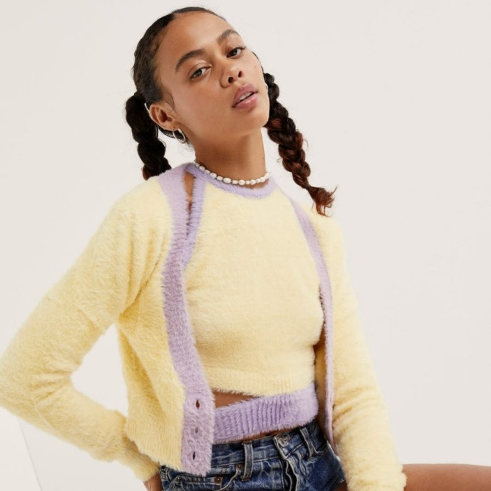 For Love & Lemons Sheila Cropped Cardigan NWT